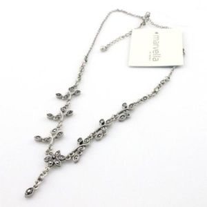 Marvella By Monet Floral Design Marcasite Necklace